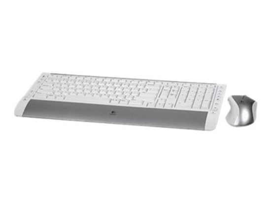 Imagen de Logitech Cordless Desktop S 530 Laser - Juego de teclado y ratón - inalámbrico - RF - blanco, plata