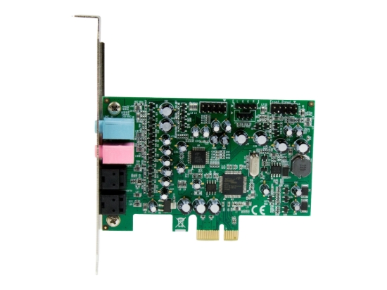 Imagen de StarTech.com Tarjeta de sonido PCI Express con sonido envolvente de 7.1 canales 24bit 192 kHz - SPDIF Multicanal - Tarjeta de sonido - 192 kHz - 7.1 - PCIe - CM8828 - perfil bajo - para P/N: BNDTB10GI