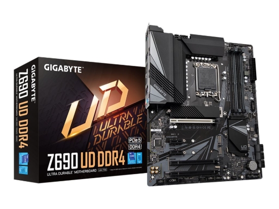 Imagen de Gigabyte Z690 UD DDR4 - 1.0 - placa base - ATX - Socket LGA1700 - Z690 Chipset - USB-C Gen1, USB 3.2 Gen 1, USB 3.2 Gen 2, USB-C Gen 2x2 - 2.5 Gigabit LAN - Tarjeta gráfica (CPU necesaria) - HD Audio 