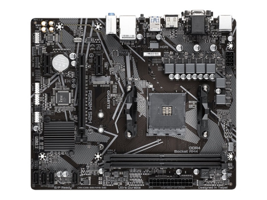 Imagen de Gigabyte A520M S2H - 1.0 - placa base - micro ATX - Socket AM4 - AMD A520 Chipset - USB 3.2 Gen 1 - Gigabit LAN - Tarjeta gráfica (CPU necesaria) - HD Audio (8-canales)