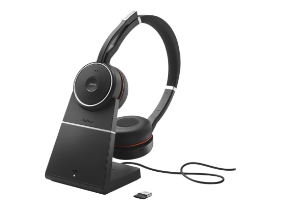 Imagen de Jabra Evolve 75 SE UC Stereo - Auricular - en oreja - Bluetooth - inalámbrico - cancelación de sonido activo - USB - con base de carga - Certificado por Zoom - para LINK 380a MS