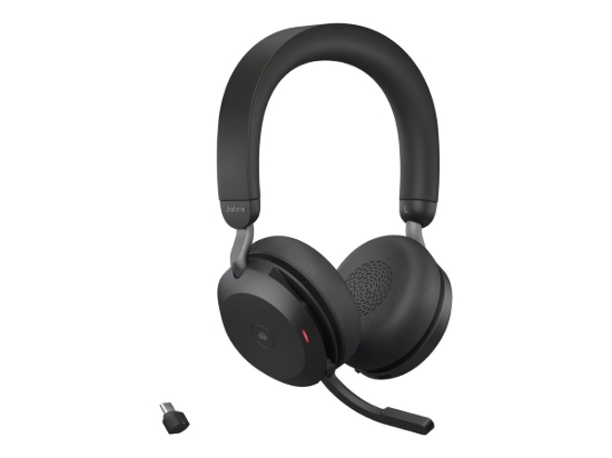 Imagen de Jabra Evolve2 75 - Auricular - en oreja - Bluetooth - inalámbrico - cancelación de sonido activo - USB-C - aislamiento de ruido - negro - Certificado para Equipos de Microsoft