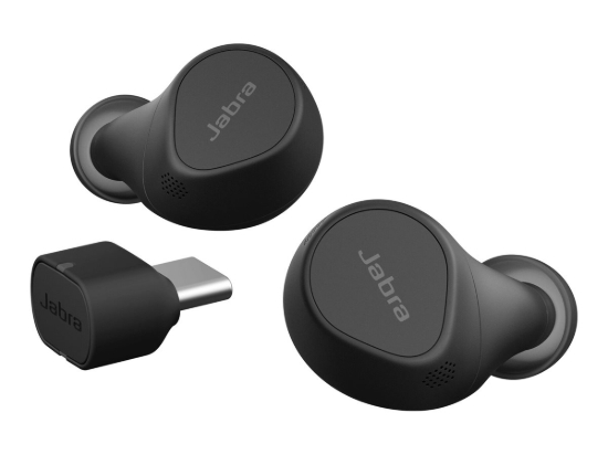 Imagen de Jabra Evolve2 Buds UC - Auriculares inalámbricos con micro - en oreja - Bluetooth - cancelación de sonido activo - USB-C a través de adaptador Bluetooth - aislamiento de ruido - negro - Certificado po
