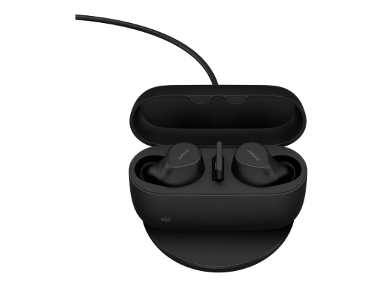 Imagen de Jabra Evolve2 Buds MS - Auriculares inalámbricos con micro - en oreja - Bluetooth - cancelación de sonido activo - USB-A a través de adaptador Bluetooth - aislamiento de ruido - negro - Certificado pa