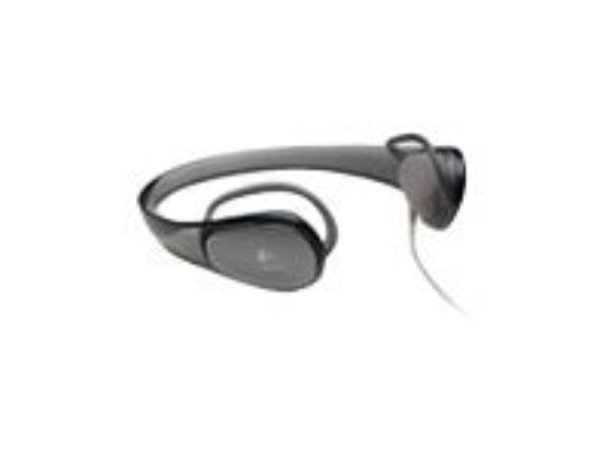 Imagen de Logitech Curve Headphones for MP3 - Auriculares con diadema - montaje detrás del cuello - cableado - conector de 3,5 mm - grafito