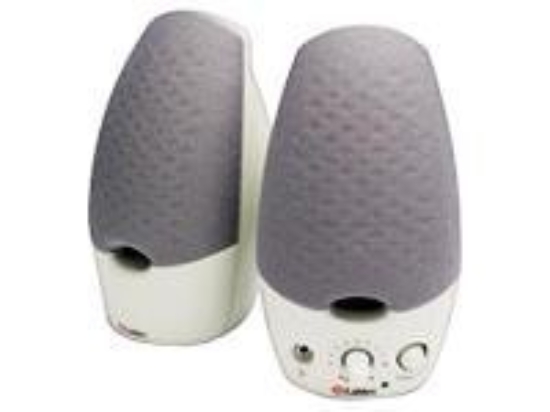 Imagen de Labtec Spin 45 - Altavoces - para PC - 1 vatios (Total) - blanco (color de la parrilla - gris)