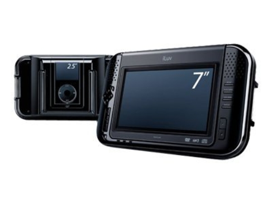 Imagen de iLuv i1055 - Reproductor de DVD con base para iPod - portátil - pantalla 7" - negro