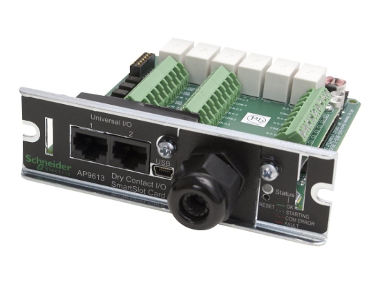 Imagen de Schneider Dry Contact I/O SmartSlot Card - Módulo de administración de UPS - negro - para P/N: SMTL2K2RM2UCLNC, SMX1500RM2UCNC, SMX2KR2UX145, SMX3KR2UNCX145, SMX750C, SMX750CUS