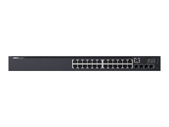Imagen de Dell Networking N1524P - Conmutador - L2 + - Gestionado - 24 x 10/100/1000 (PoE+) + 4 x 10 Gigabit SFP+ - flujo de aire de delante hacia atrás - montaje en rack - PoE+ (30.8 W) - CA 125 V - con 63 mes