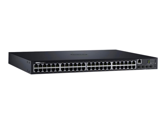 Imagen de Dell Networking N1548P - Conmutador - L2 + - Gestionado - 48 x 10/100/1000 (PoE+) + 4 x 10 Gigabit SFP+ - flujo de aire de delante hacia atrás - montaje en rack - PoE+ (30.8 W) - CA 125 V - con 63 mes