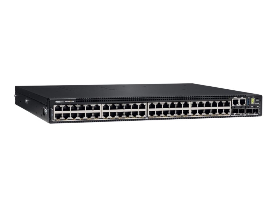 Imagen de Dell PowerSwitch N3248P-ON - Conmutador - L3 - Gestionado - 48 x 10/100/1000 (PoE+) + 4 x 10 Gigabit SFP+ + 2 x 100 Gigabit QSFP28 - flujo de aire de delante hacia atrás - montaje en rack - PoE+ - AC 