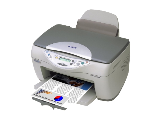 Imagen de Epson Stylus CX5200 - Impresora multifunción - color - chorro de tinta - 216 x 297 mm (original) - 216 x 297 mm (material) - hasta 15 ppm (copiando) - hasta 22 ppm (impresión) - 150 hojas - USB - gris