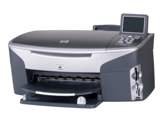 Imagen de HP Photosmart 2710 All-in-One - Impresora multifunción - color - chorro de tinta - 216 x 609.6 mm (material) - hasta 30 ppm (copiando) - hasta 30 ppm (impresión) - 150 hojas - 33.6 Kbps - USB, LAN, Wi