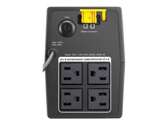 Imagen de APC Back-UPS BX800L-LM - UPS - CA 120 V - 400 vatios - 800 VA - conectores de salida: 4 - negro