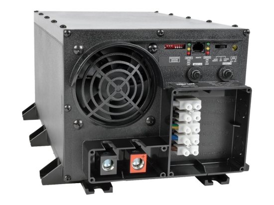 Imagen de Tripp Lite 24000W APS 48VDC 120V Inverter / Charger w/ Auto Transfer Switching ATS Hardwired UL - Convertidor de corriente CC a CA + cargador de baterías - 48 V - 2.4 kW - negro